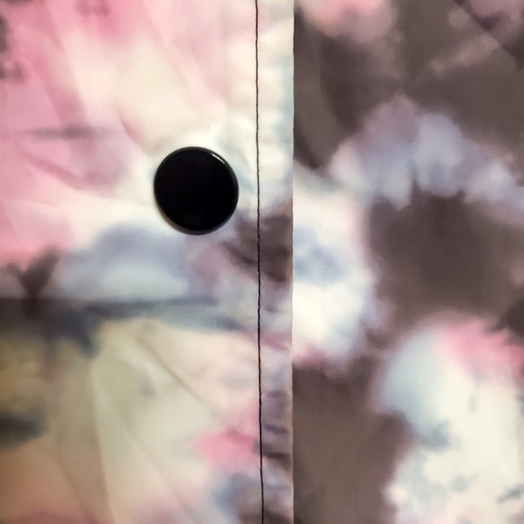 PINK Victoria's Secret Snap Front Coach Jacket Watercolor TieDye Women's Size S - Picture 13 of 16